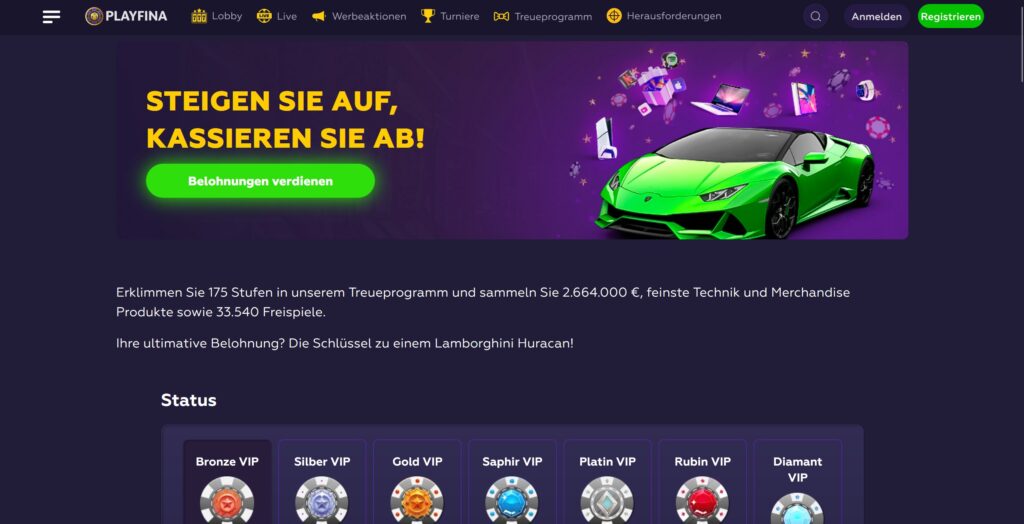 playfina casino treueprogramm