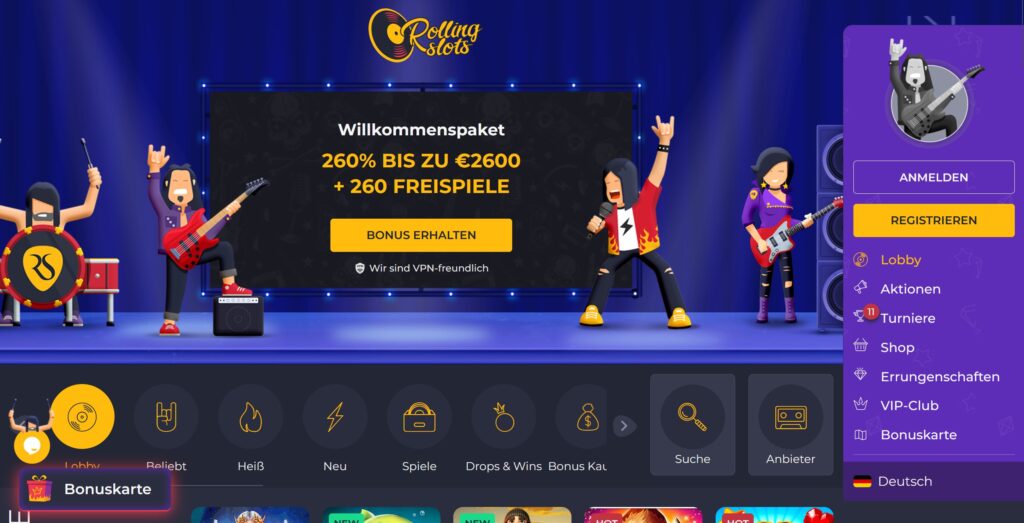 rollingslots casino startseite