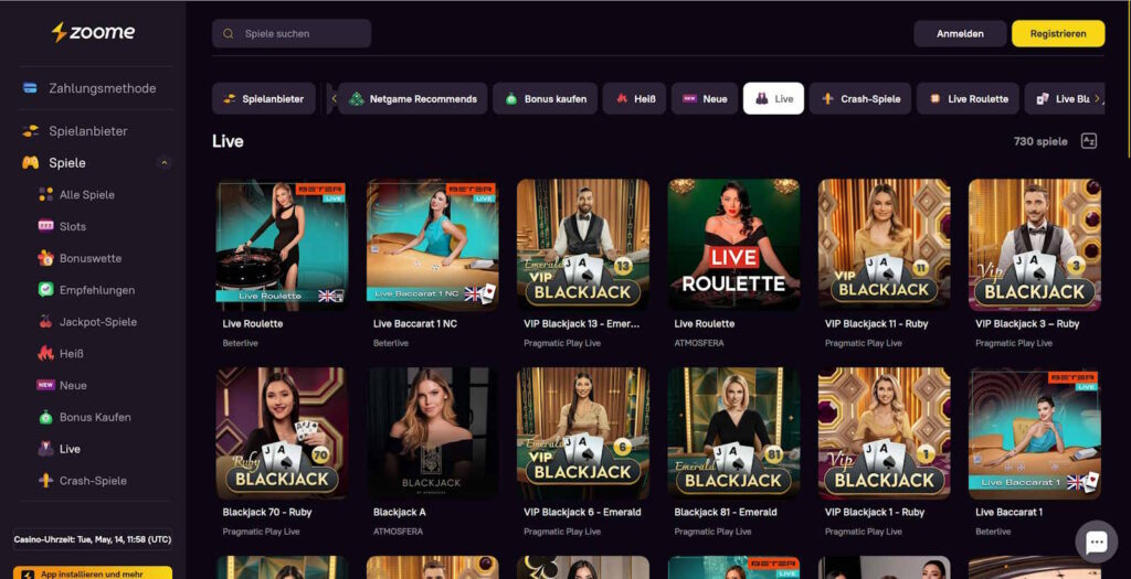 zoome live casino