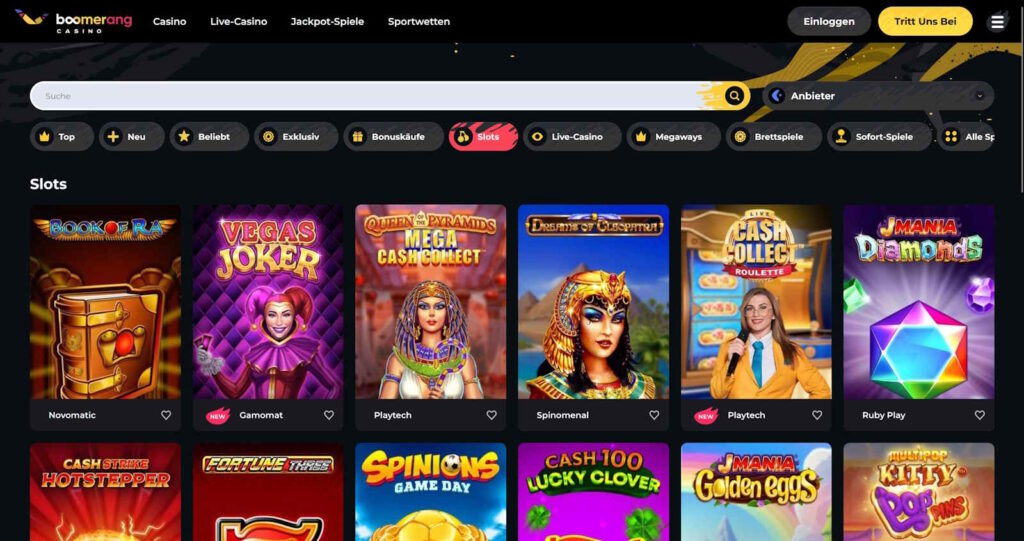 boomerang casino slots